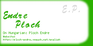endre ploch business card